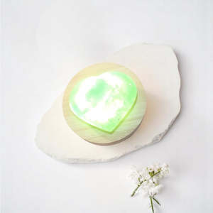 Crystal Lamps: Fluorite crystal heart lamp