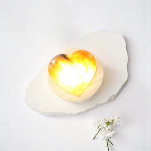 Crystal Lamps: Golden healer crystal heart lamp