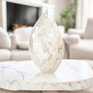 Large clear quartz polished crystal flame 6.51kg