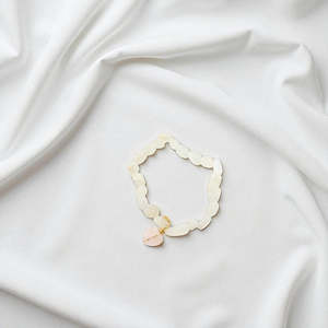 Moonstone with Rose Quartz Heart crystal bracelet