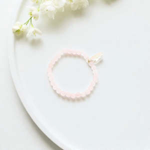 Crystal Jewellery: NZ-Made - Rose Quartz & Fresh water pearl Crystal Bracelet
