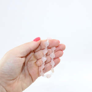 Crystal Jewellery: NZ-Made - Rose Quartz & Clear Quartz Bead Crystal Bracelet