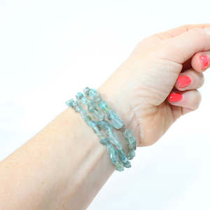 Crystal Jewellery: NZ-Made -Blue Apatite Bead Crystal Bracelet