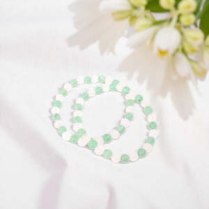 Crystal Jewellery: NZ-Made -Rose Quartz & Aventurine Crystal Bead Bracelet