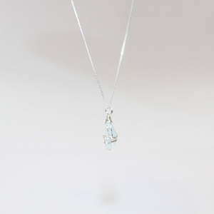 Bespoke Handmade - Aquamarine Stirling Silver plated Necklace