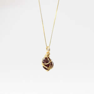 Bespoke Handmade - Garnet Gold plated Necklace