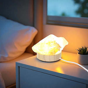 Golden healer crystal lamp