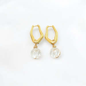 Gifts For Illness: Clear quartz crystal hoop earrings