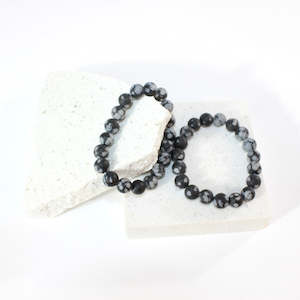 Bead Bracelets: Snowflake obsidian bracelet