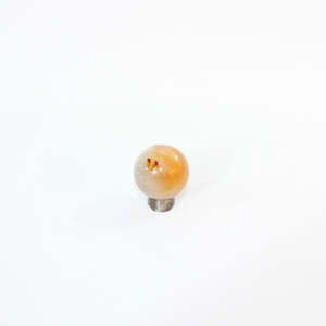 Carnelian polished crystal sphere on stand