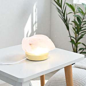 Rose quartz crystal lamp