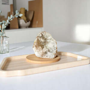 Gifts For Illness: Clear quartz crystal geode half