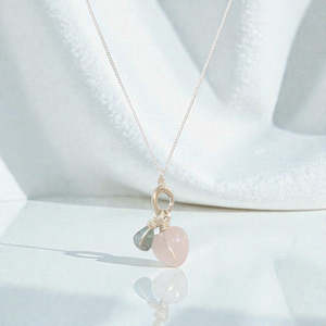 NZ Handmade - Rose Quartz & Blue Apatite Sterling Silver Necklace