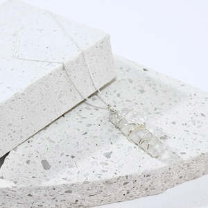 NZ Handmade - Clear Quartz Point Sterling Silver Necklace