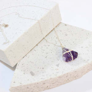 NZ- Handmade - Amethyst Necklace Sterling Silver