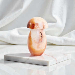 Carnelian polished mushroom