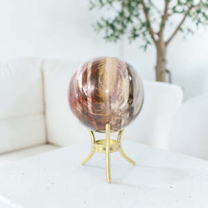 Crystals: Petrified Wood Sphere on Stand - 2.05kgs
