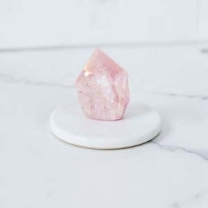 Aura Rose quartz crystal point