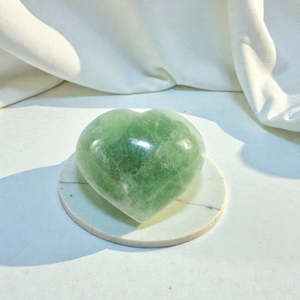 Gift Ideas Under 100: Fluorite Green crystal heart - Medium