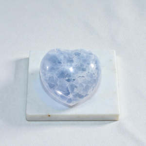 Blue Calcite Crystal Heart - Medium