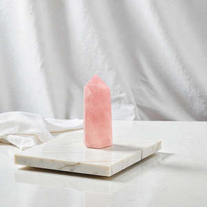 Rose quartz tower crystal  - Short
