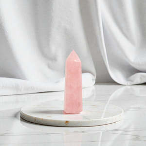 Rose quartz tower crystal - Tall