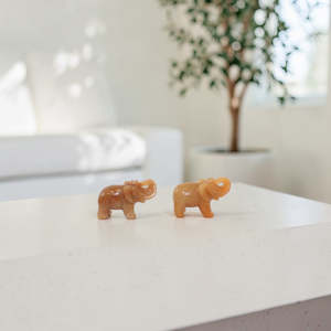 Crystals: Elephant Crystals - Jade Green & Orange Quartz