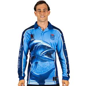 NRL 'Barracuda' Fishing Shirt: NSW Blues 'Barracuda' Fishing Shirt - Adult