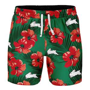 Nrl Rabbitohs: NRL Rabbitohs 'Aloha' Volley Swim Shorts