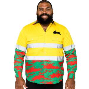 Nrl Rabbitohs: NRL Rabbitohs 'Camo' Hi-Vis Work Shirt