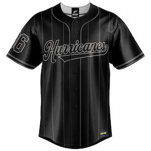 Super Rugby: NZ Hurricanes Blackout Baseball Shirt - Youth