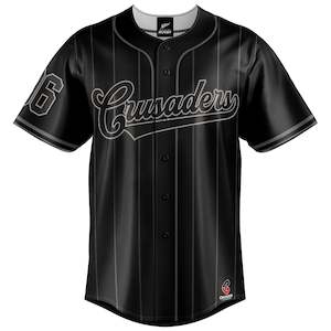 NZ Crusaders Blackout Baseball Shirt - Youth