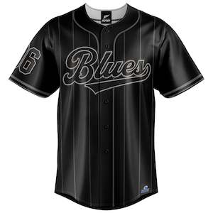 Super Rugby: NZ Blues Blackout Baseball Shirt - Adult