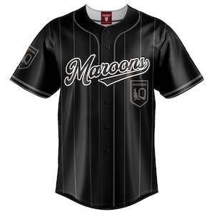 QLD Maroons Blackout Baseball Shirt - Adult