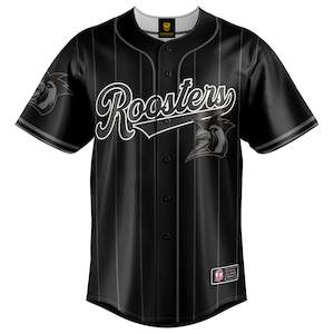 NRL Roosters Blackout Baseball Shirt - Youth