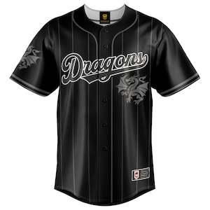 NRL Dragons Blackout Baseball Shirt - Adult