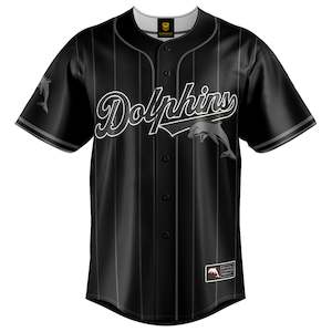 NRL Dolphins Blackout Baseball Shirt - Youth