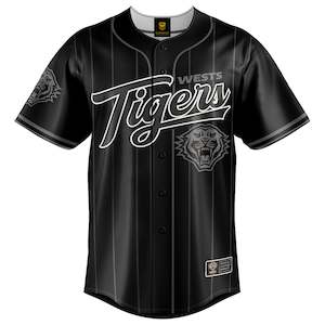 NRL Wests Tigers Blackout Baseball Shirt - Youth