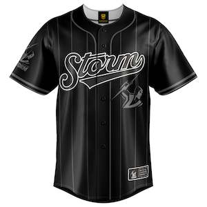 NRL Storm Blackout Baseball Shirt - Adult