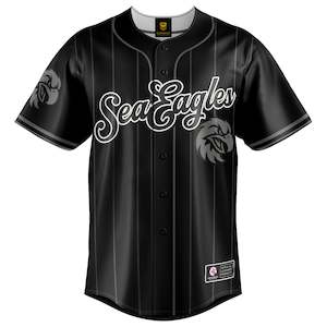 Nrl: NRL Sea Eagles Blackout Baseball Shirt - Adult