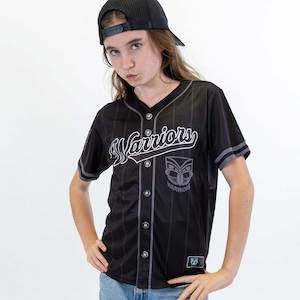 NRL Warriors Blackout Baseball Shirt - Youth