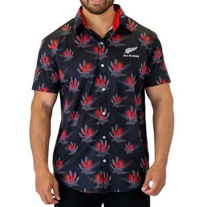 All Blacks: All Blacks 'Pōhutukawa' Hawaiian Shirt