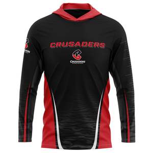 Super Rugby: NZ Crusaders 'Kaweka' Hooded Fishing Shirt - Youth