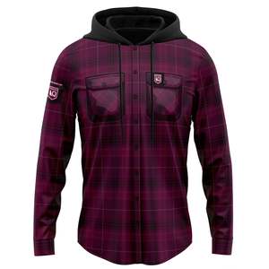 Nrl: QLD Maroons 'Highland' Hooded Flannel Shirt