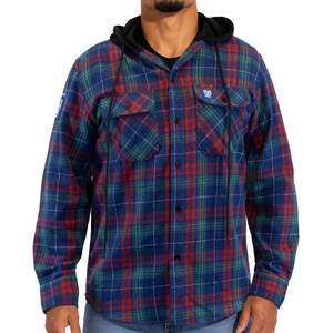 NRL Warriors 'Highland' Hooded Flannel Shirt