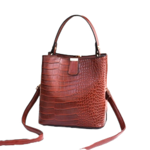 Bucket Bags: Stone Grain Bucket Bag - Burgundy