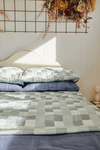 Products: Shades of Green Linen Fitted Sheet NZ & AU