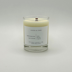 Products: SANDALWOOD and CEDAR SCENTED CANDLE Aspen & Fern