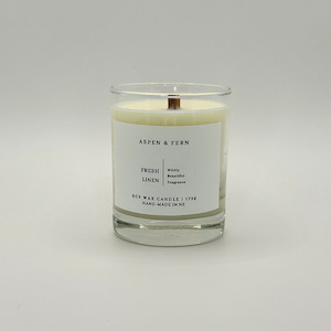 FRESH LINEN SCENTED CANDLE Aspen & Fern