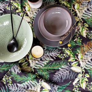 Products: Moonlit Ferns Linen Tablecloth